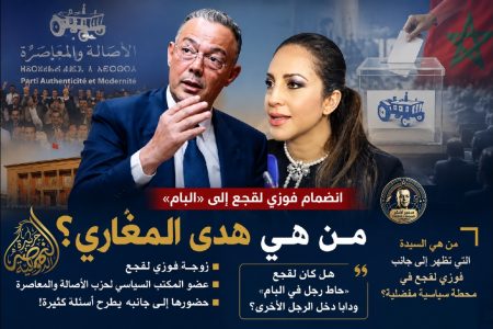 هدى المغاري.. من هي زوجة فوزي لقجع التي ظهرت إلى جانبه في لحظة التحاقه بـ«البام»؟